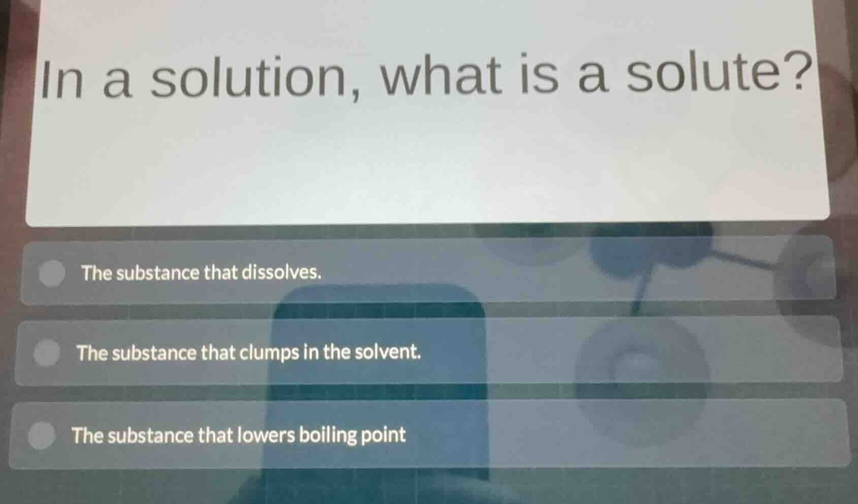 in a solution, what is a solute? the substance that dissolves. the subs…