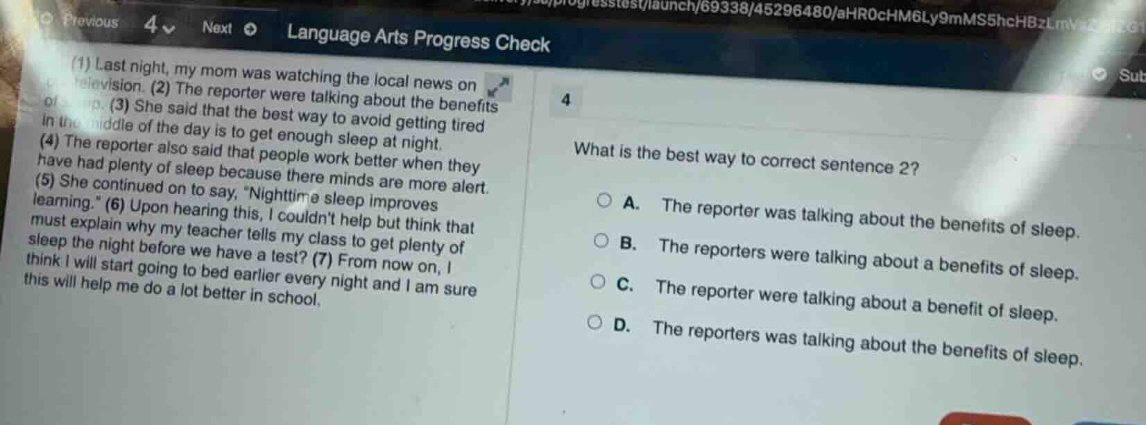 (1) last night, my mom was watching the local news on television. (2) t…