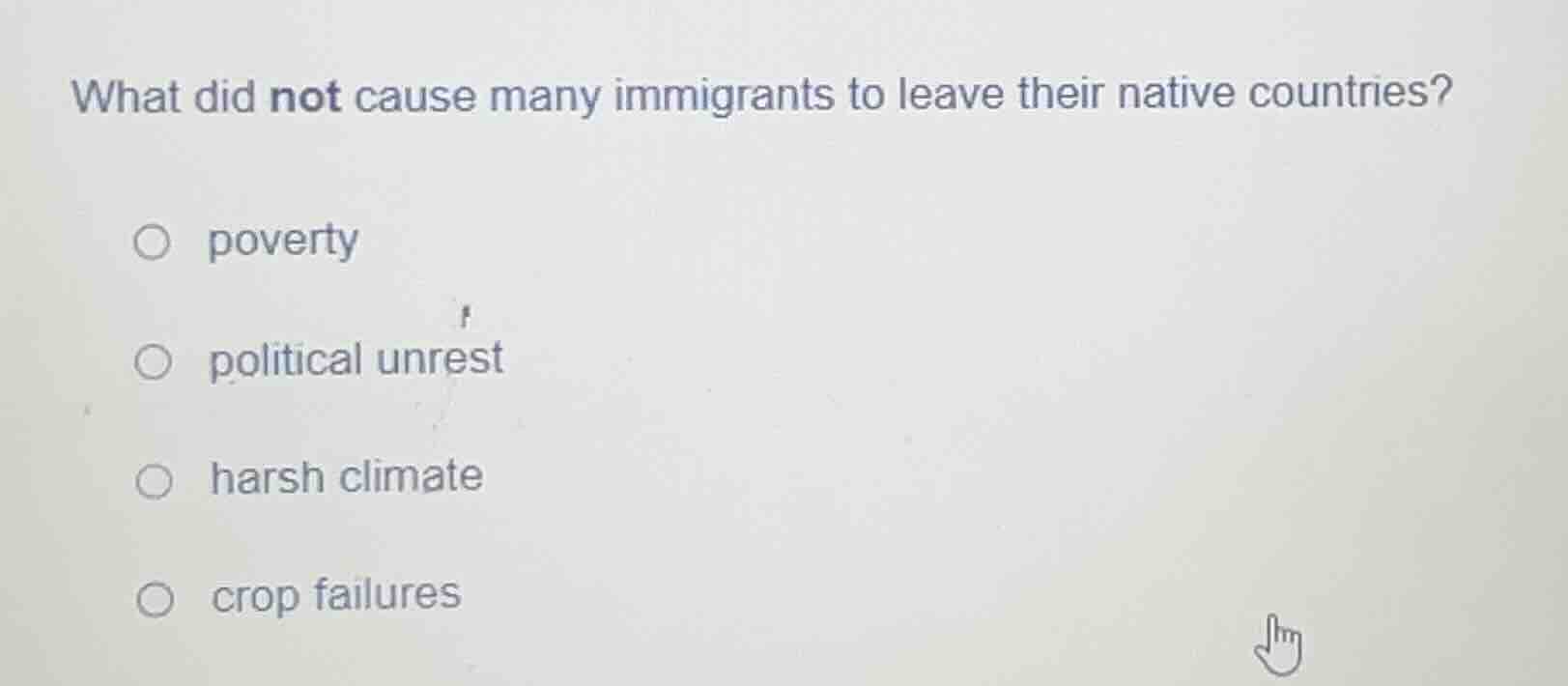 what did not cause many immigrants to leave their native countries? pov…