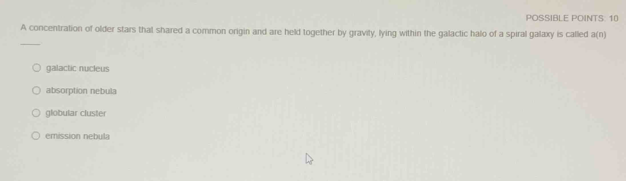 a concentration of older stars that shared a common origin and are held…