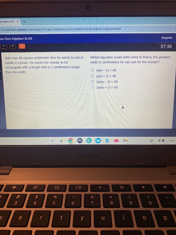 john has 48 square centimeter tiles he wants to use to create a mosaic.…