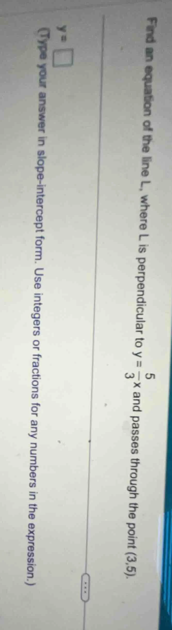 find an equation of the line l, where l is perpendicular to ( y = \frac…