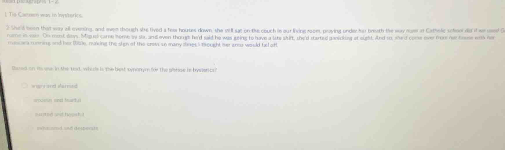 read paragraph 1 - 2 1 the carmen was in hysterics. 2 shed been that wa…