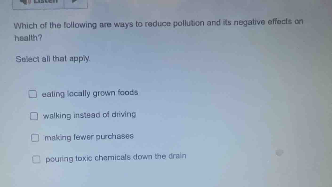 which of the following are ways to reduce pollution and its negative ef…