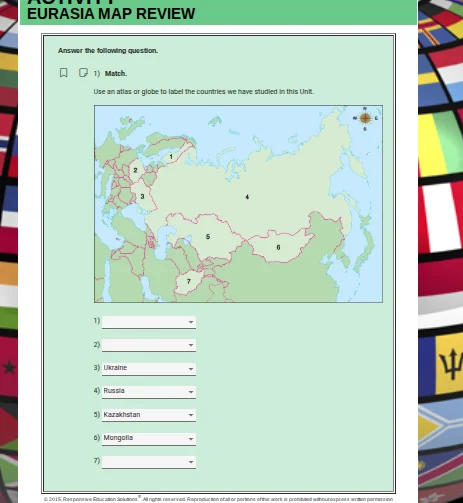 eurasia map review answer the following question. 1) match. use an atla…