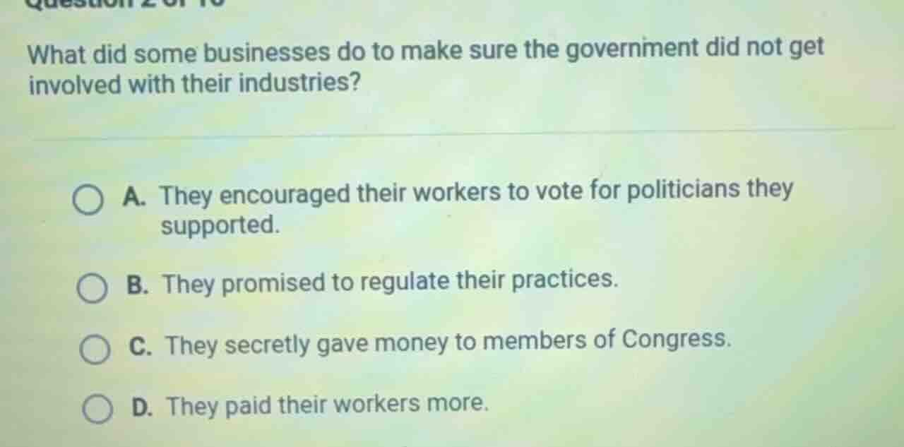 what did some businesses do to make sure the government did not get inv…