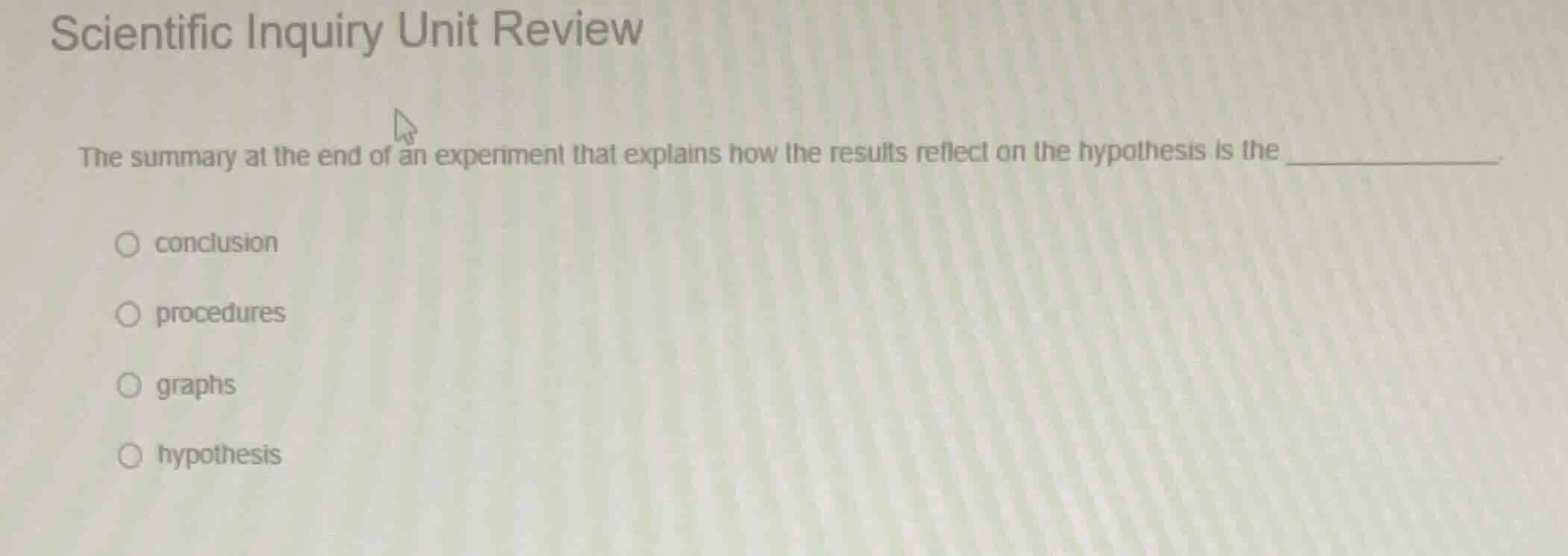 scientific inquiry unit review the summary at the end of an experiment …