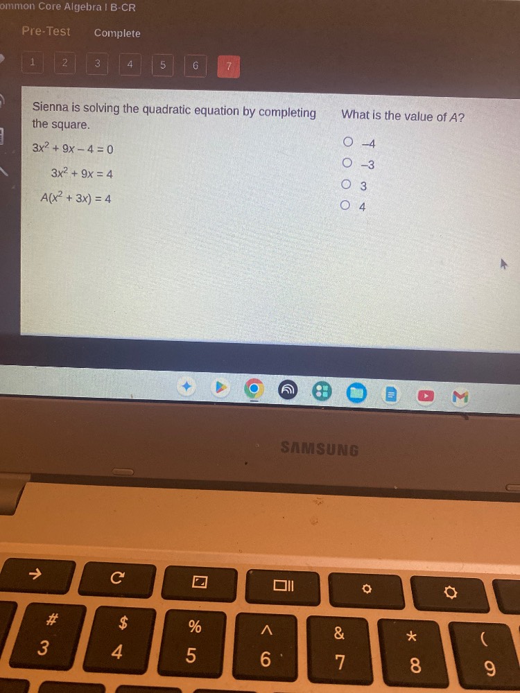 sienna is solving the quadratic equation by completing the square. $3x^…