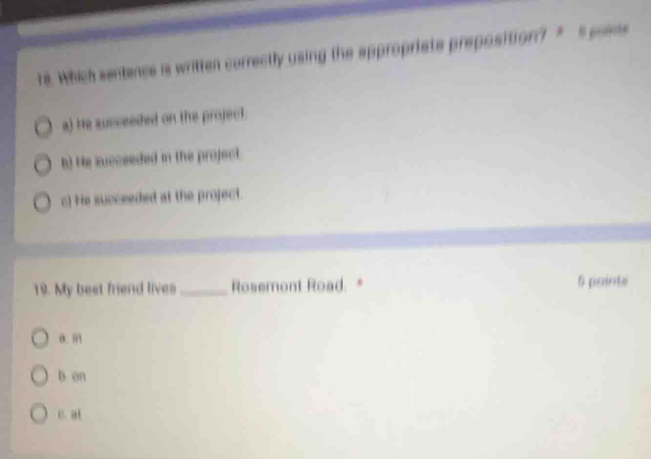 18 which sentence is written correctly using the appropriate prepositio…