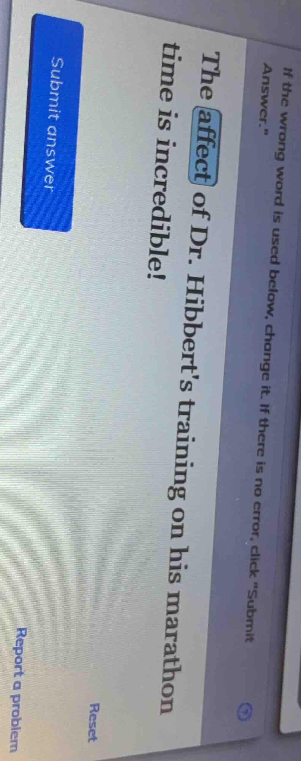 if the wrong word is used below, change it. if there is no error, click…