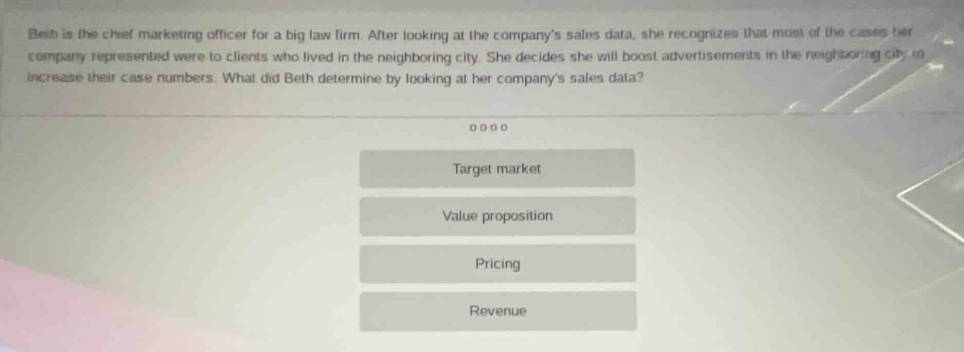 beth is the chief marketing officer for a big law firm. after looking a…