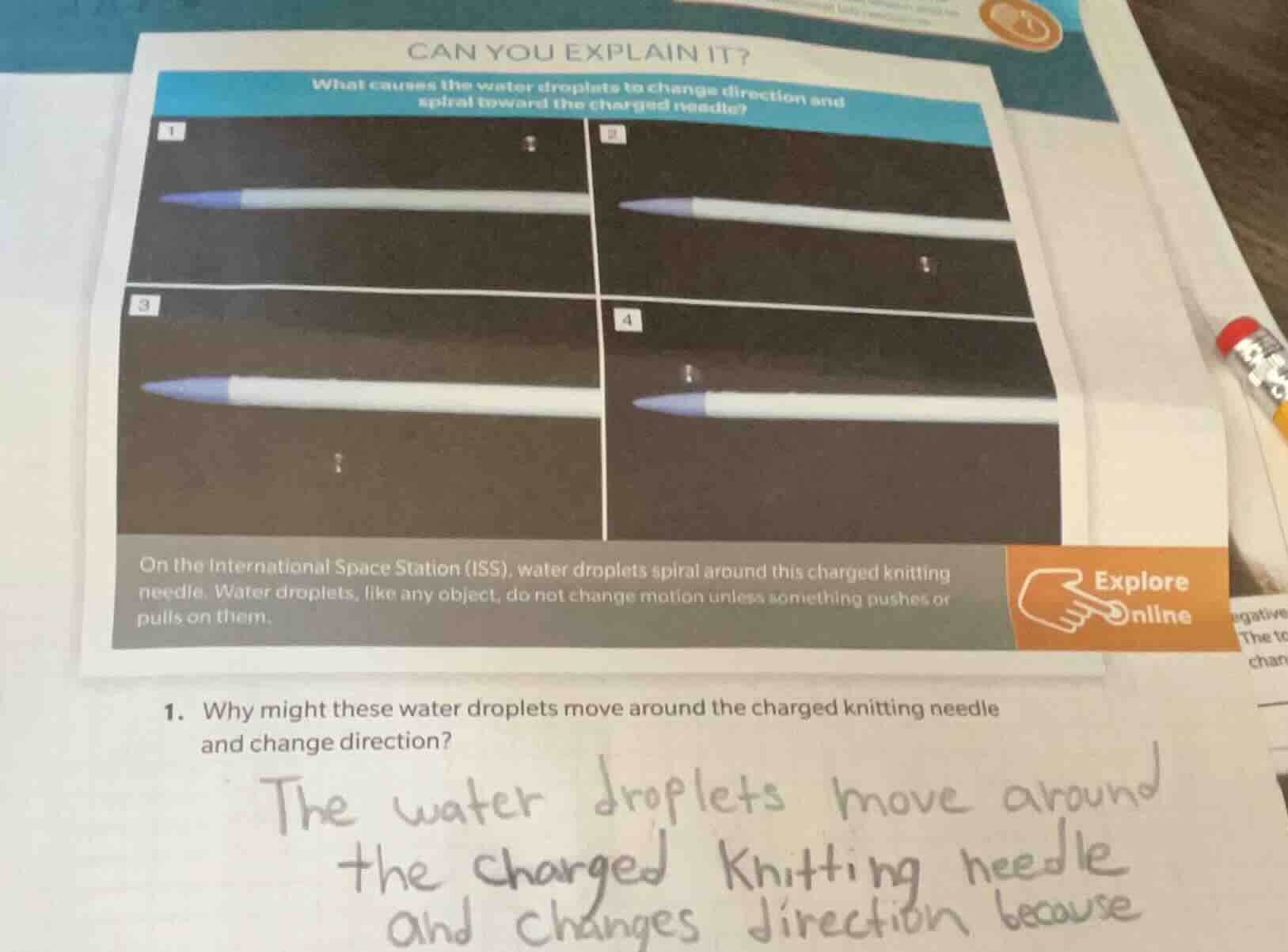 can you explain it? what causes the water droplets to change direction …