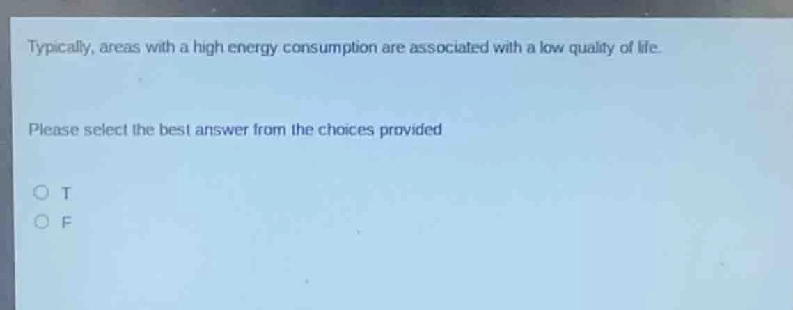 typically, areas with a high energy consumption are associated with a l…