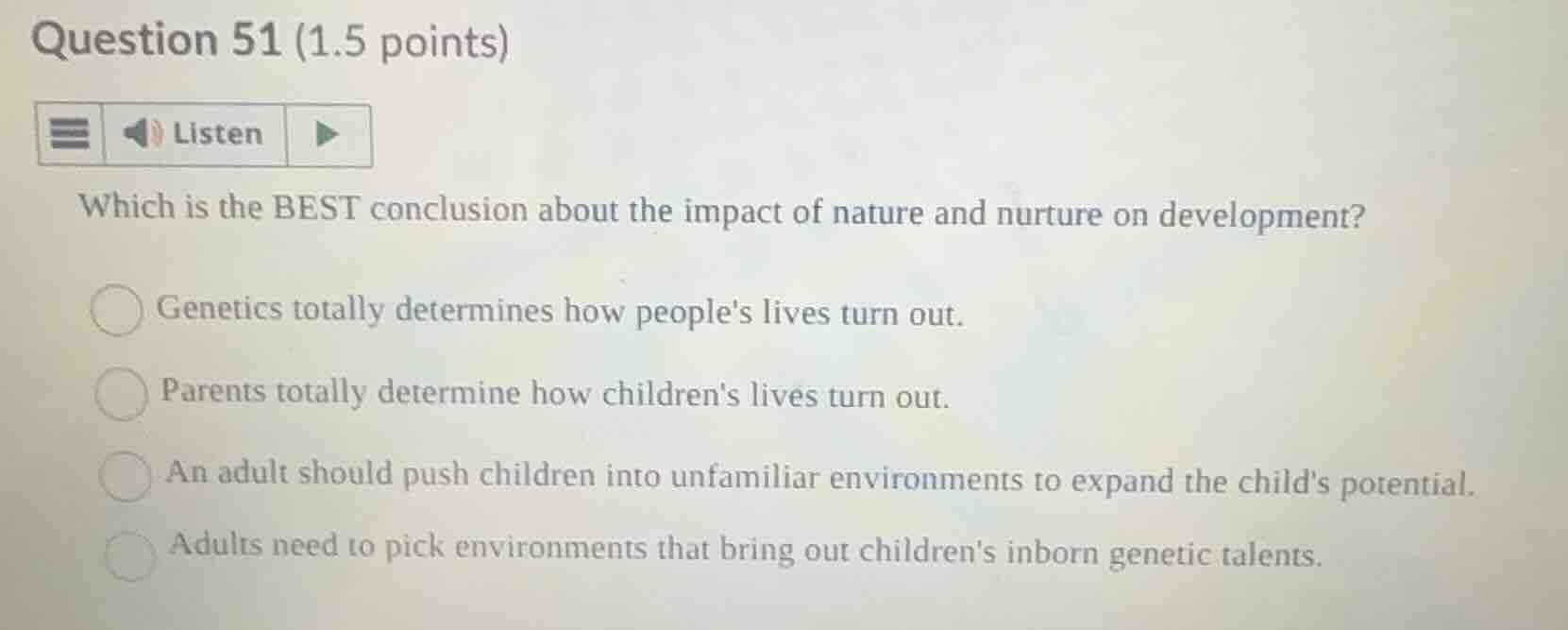 question 51 (1.5 points) which is the best conclusion about the impact …
