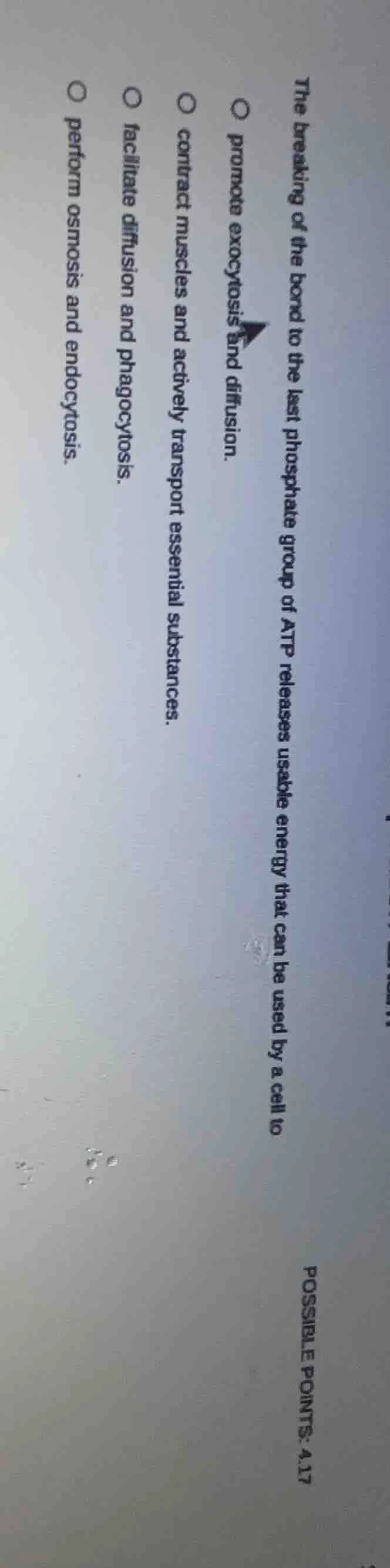 the breaking of the bond to the last phosphate group of atp releases us…