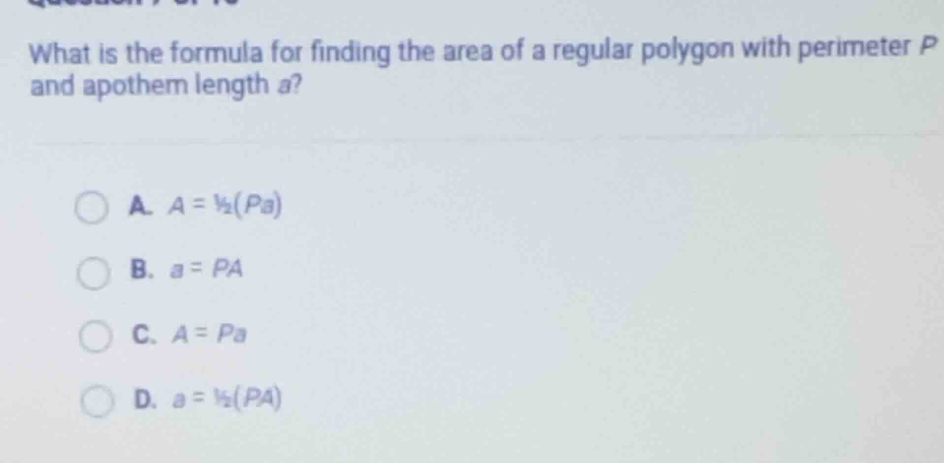 what is the formula for finding the area of a regular polygon with peri…