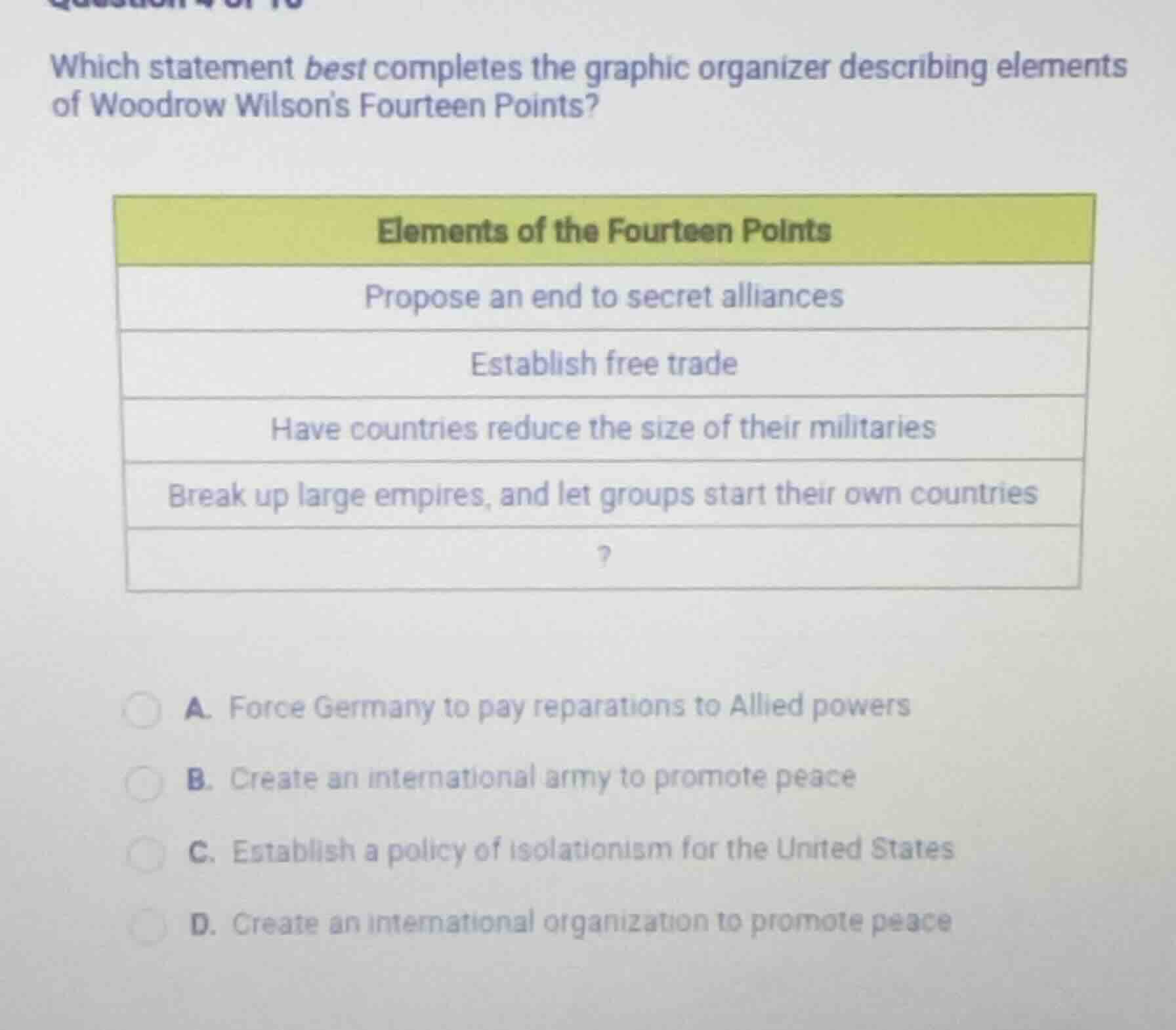 which statement best completes the graphic organizer describing element…