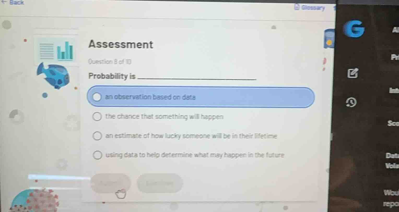 assessment question 8 of 10 probability is - an observation based on da…