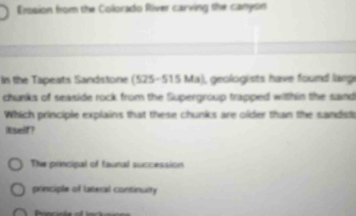 in the tapeats sandstone (525 - 515 ma), geologists have found large ch…