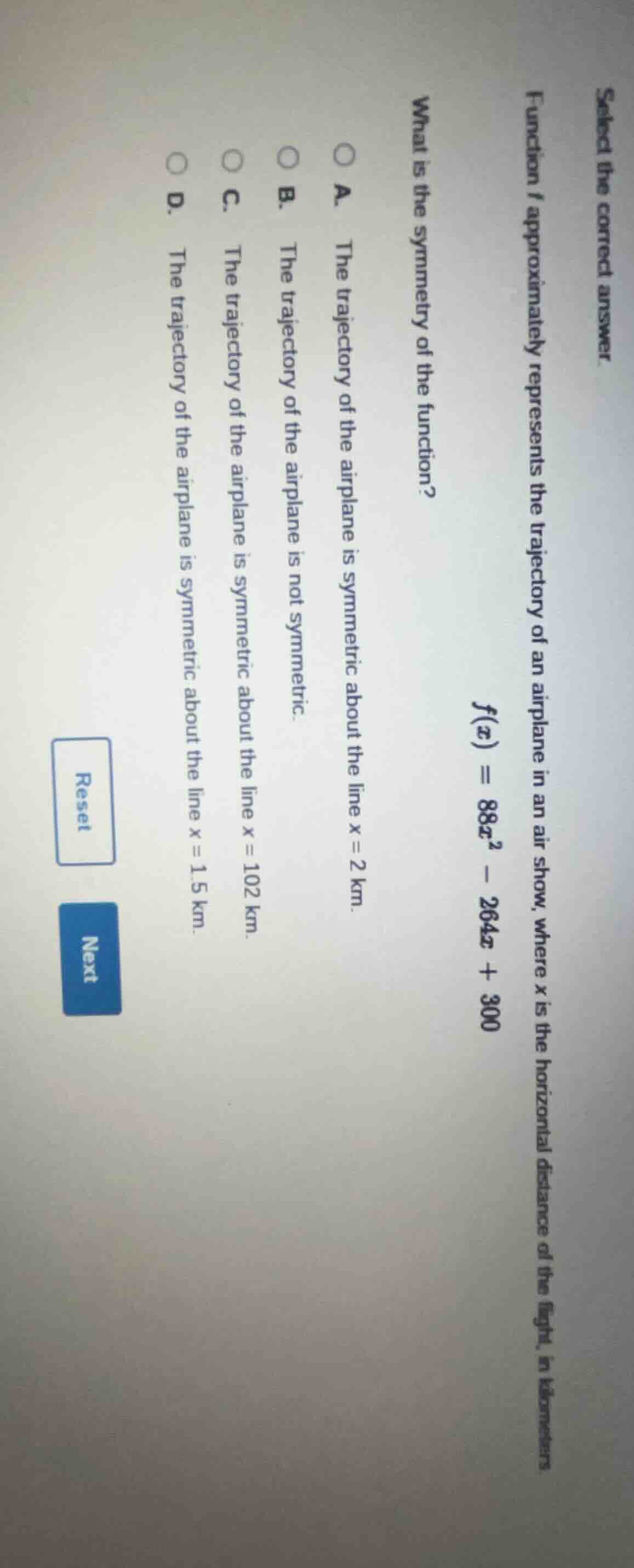 select the correct answer. function ( f ) approximately represents the …