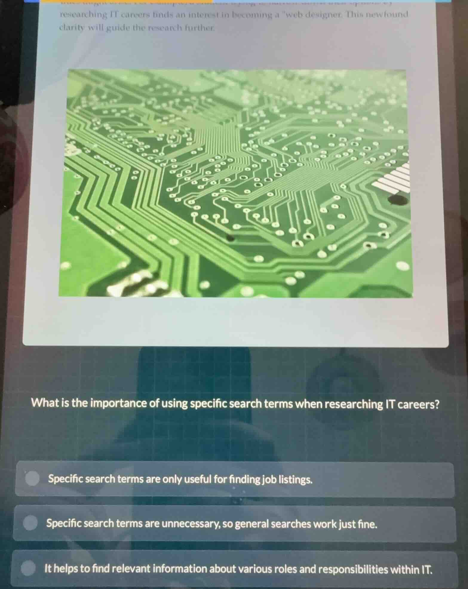 researching it careers finds an interest in becoming a \web designer. t…