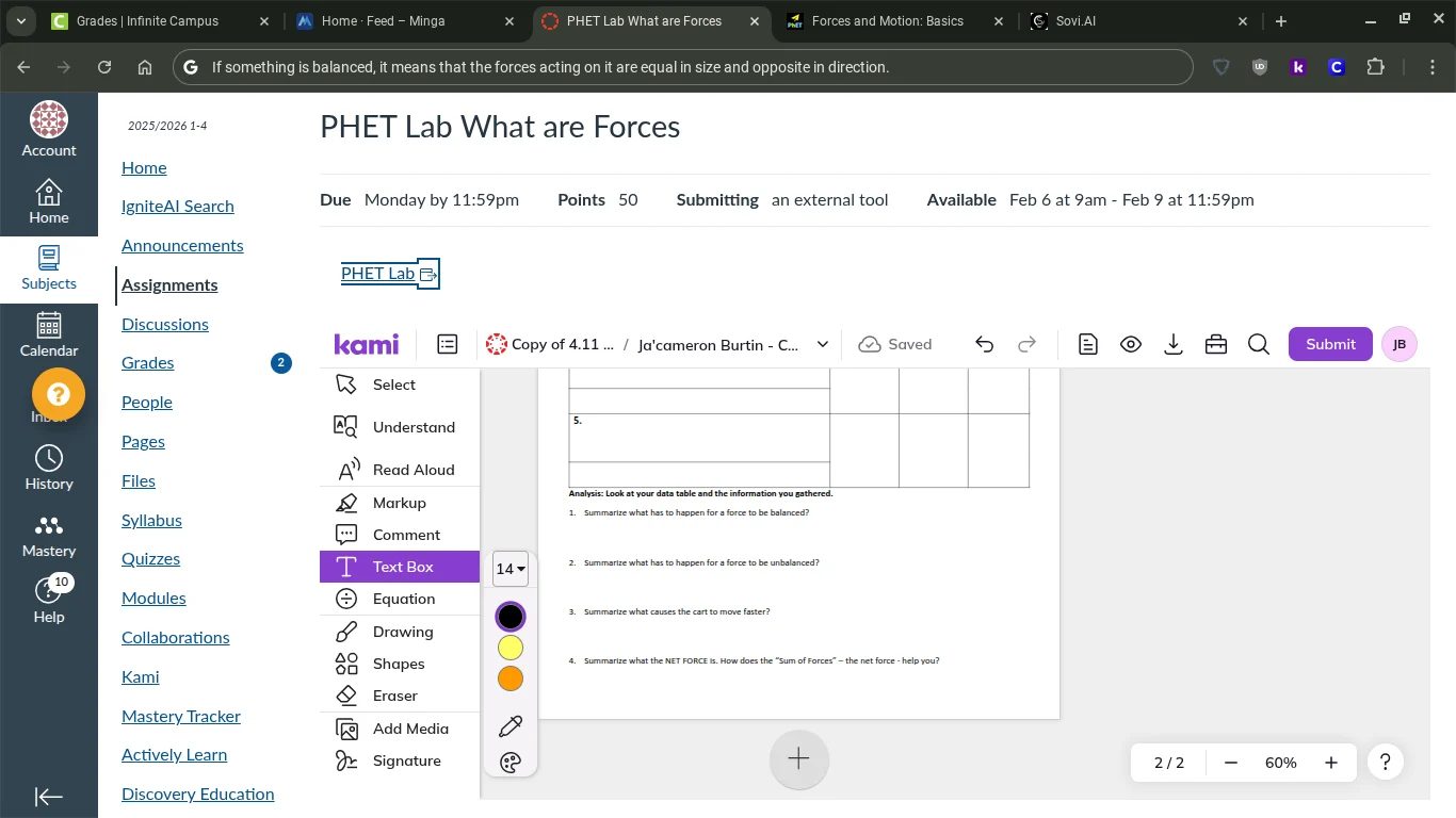 phet lab what are forces due monday by 11:59pm points 50 submitting an …