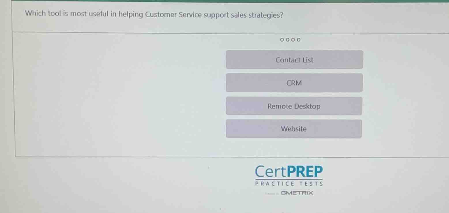 which tool is most useful in helping customer service support sales str…