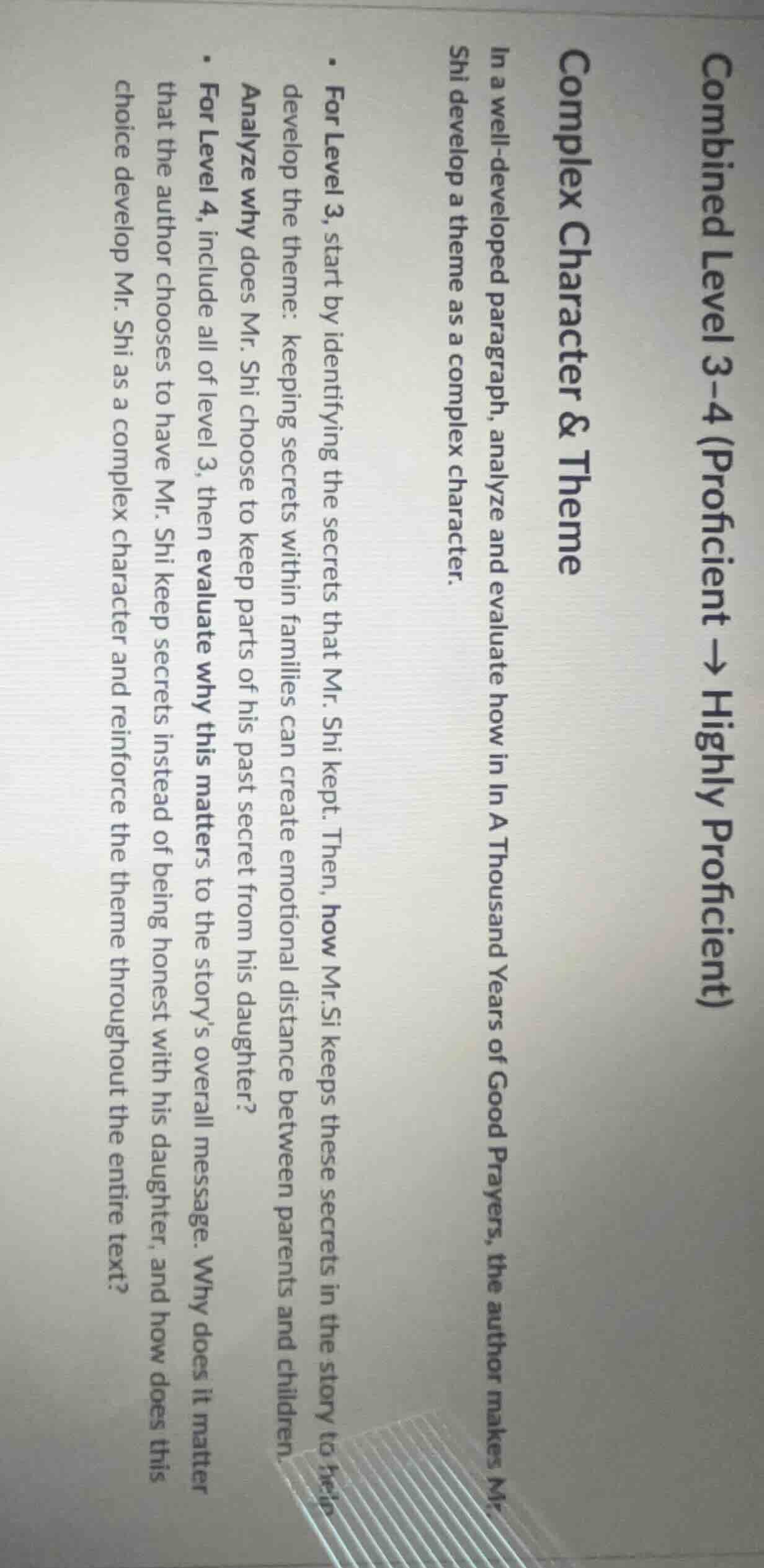 combined level 3-4 (proficient → highly proficient) complex character &…