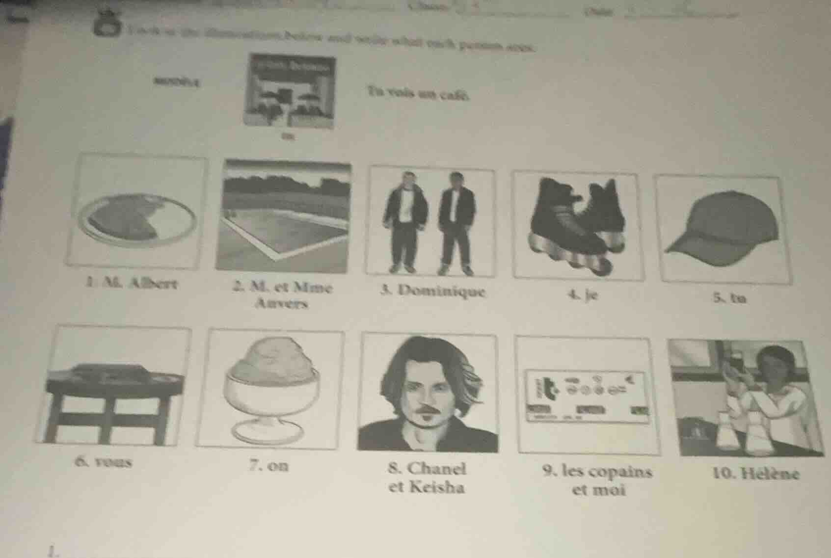 look at the illustrations below and write what each person eats. exampl…