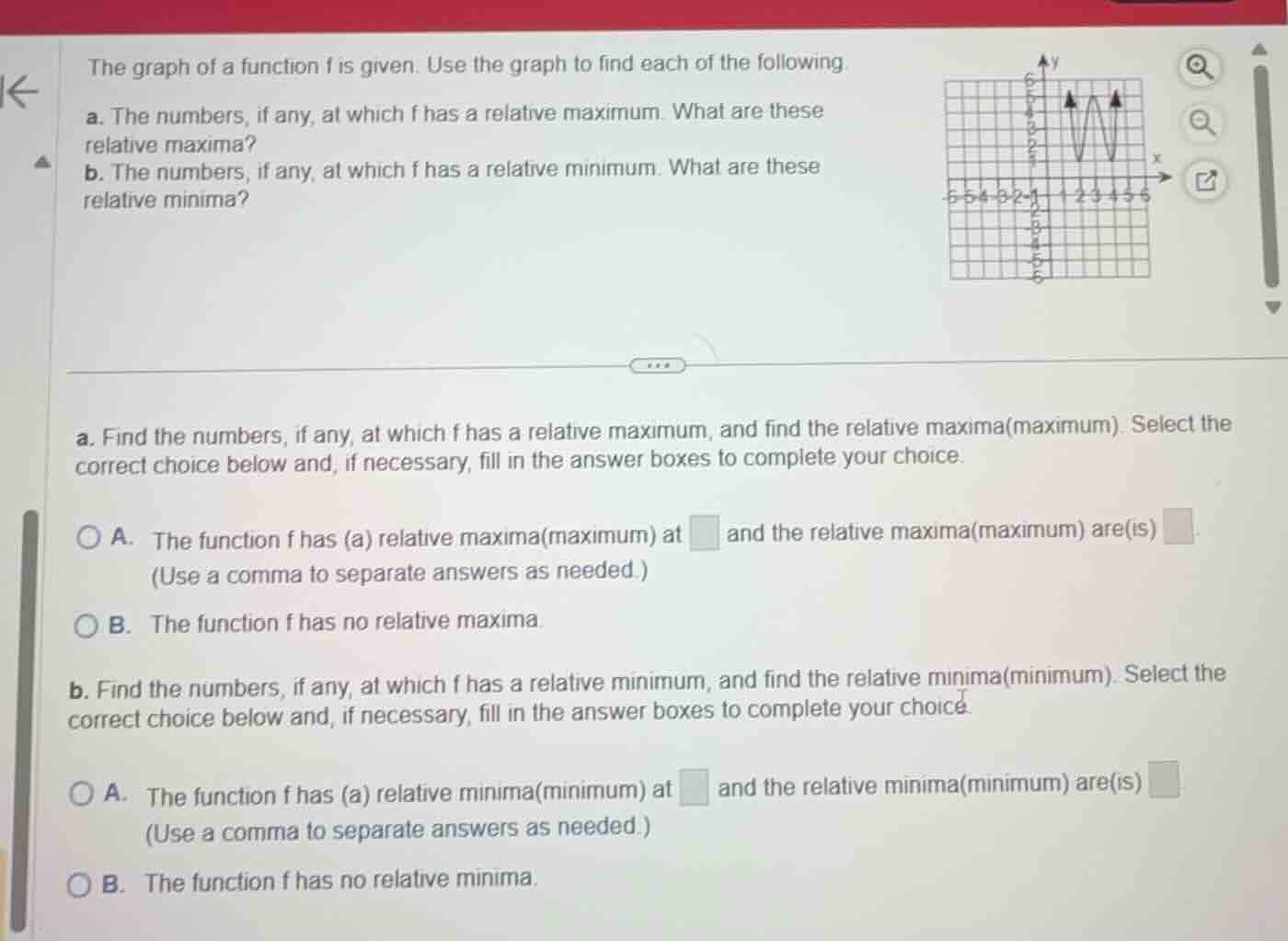 the graph of a function f is given. use the graph to find each of the f…