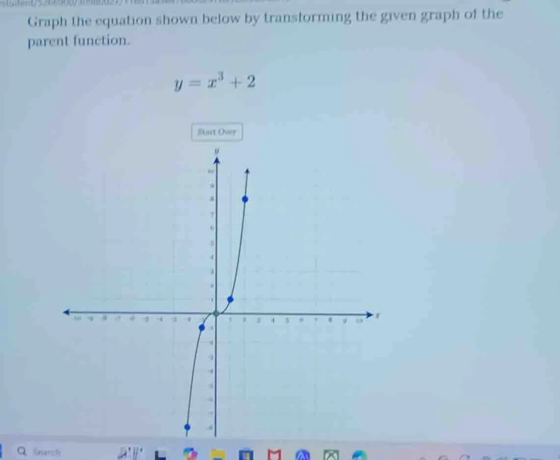 graph the equation shown below by transforming the given graph of the p…
