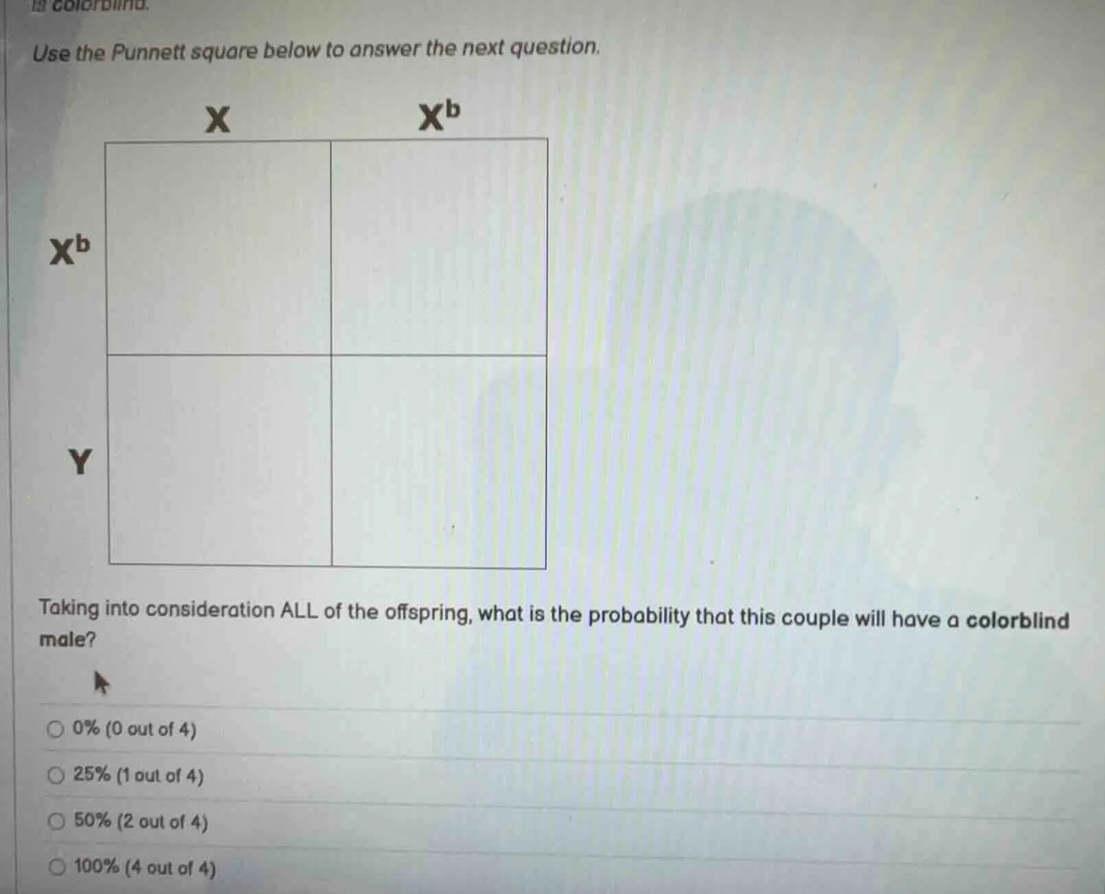 use the punnett square below to answer the next question. taking into c…