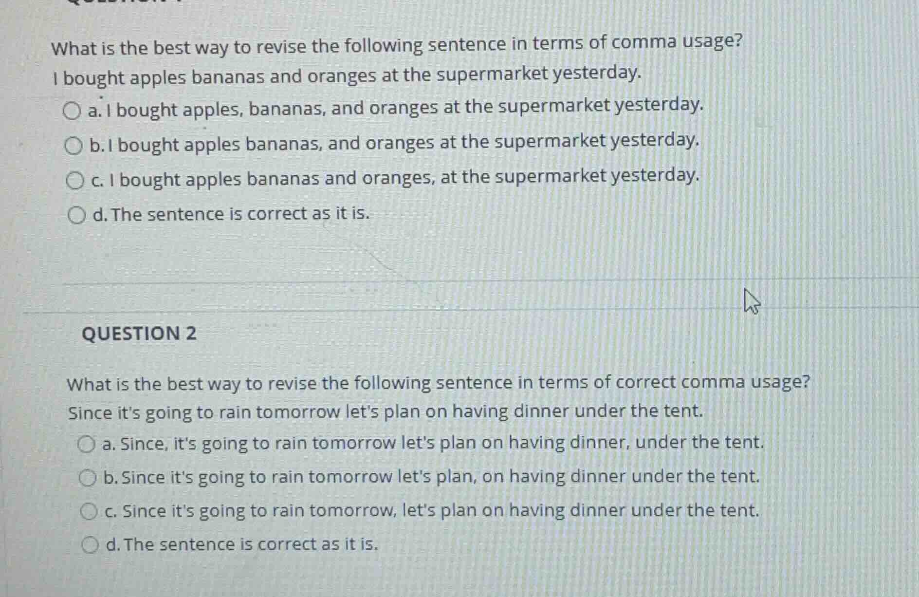 what is the best way to revise the following sentence in terms of comma…