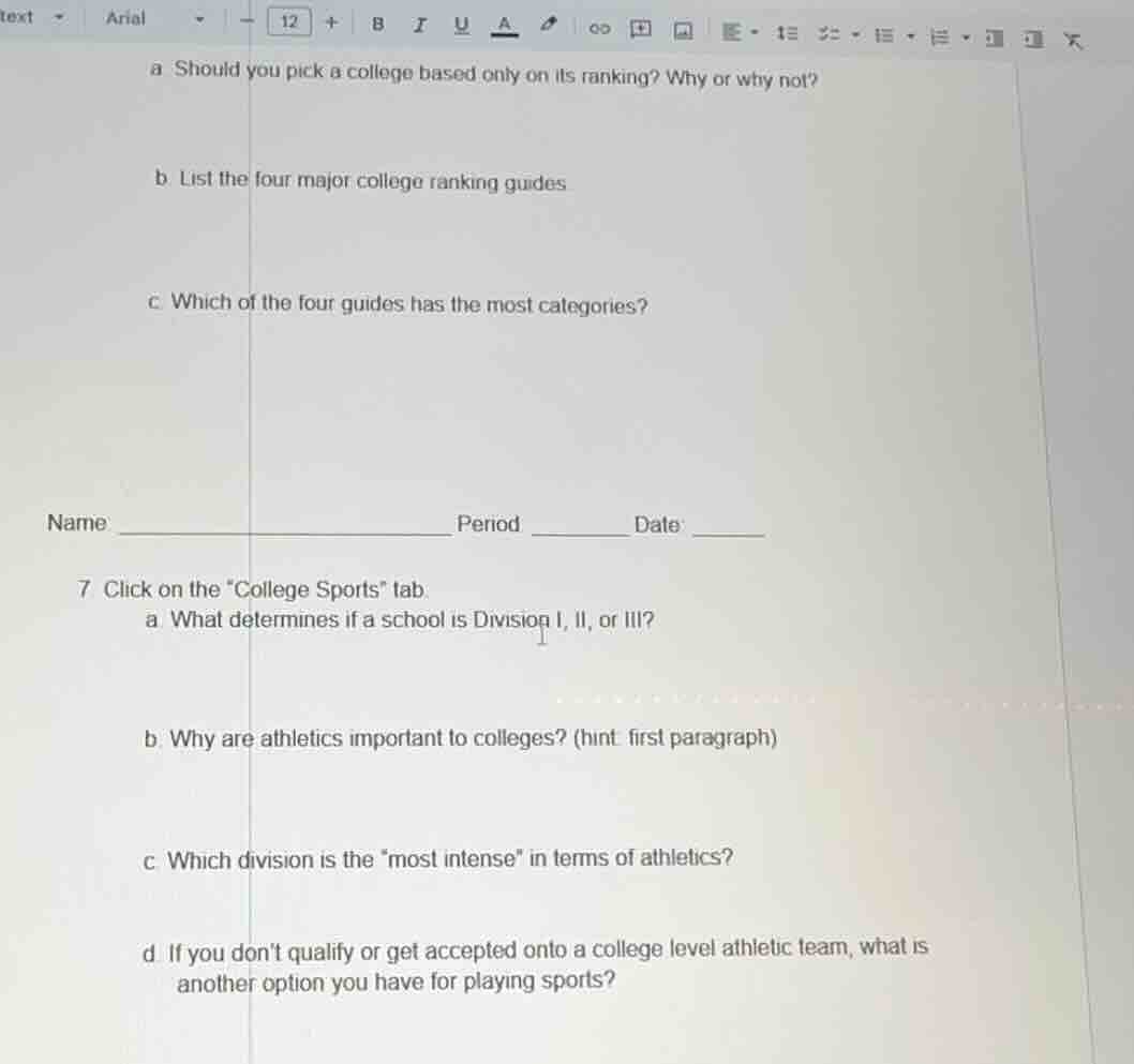 a should you pick a college based only on its ranking? why or why not? …