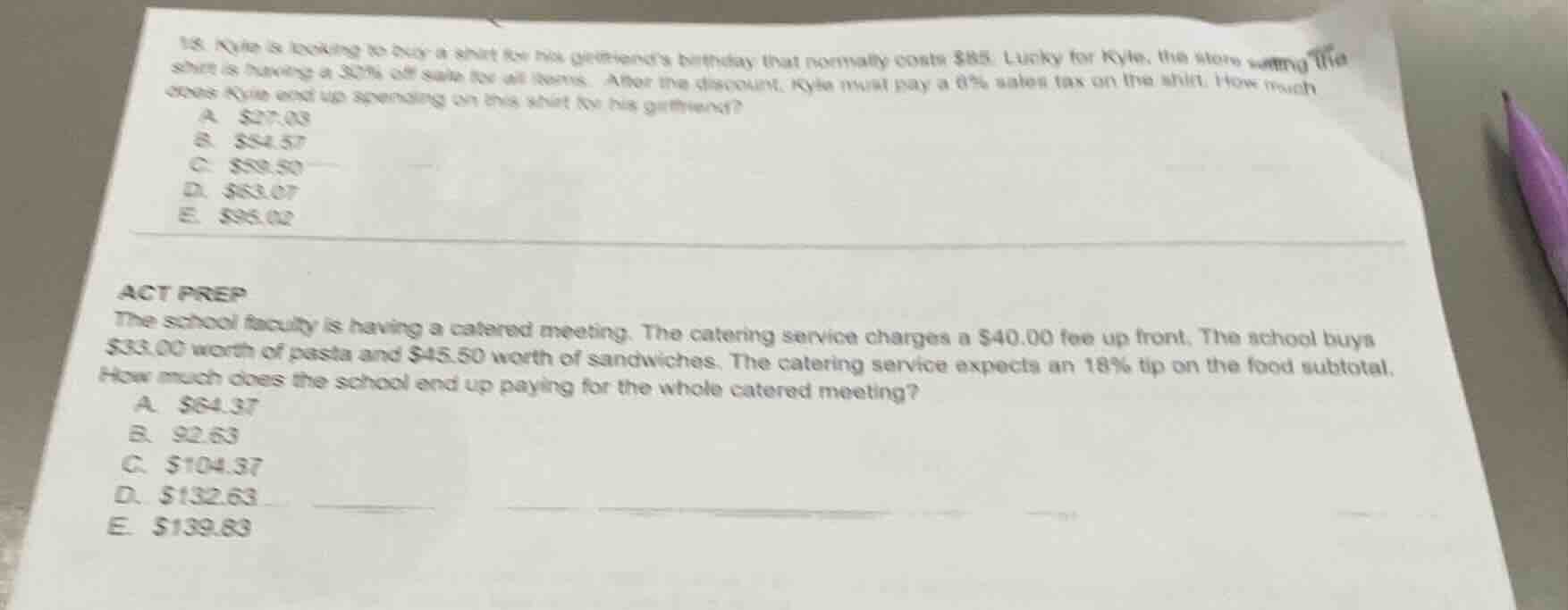 18. kyle is looking to buy a shirt for his girlfriends birthday that no…