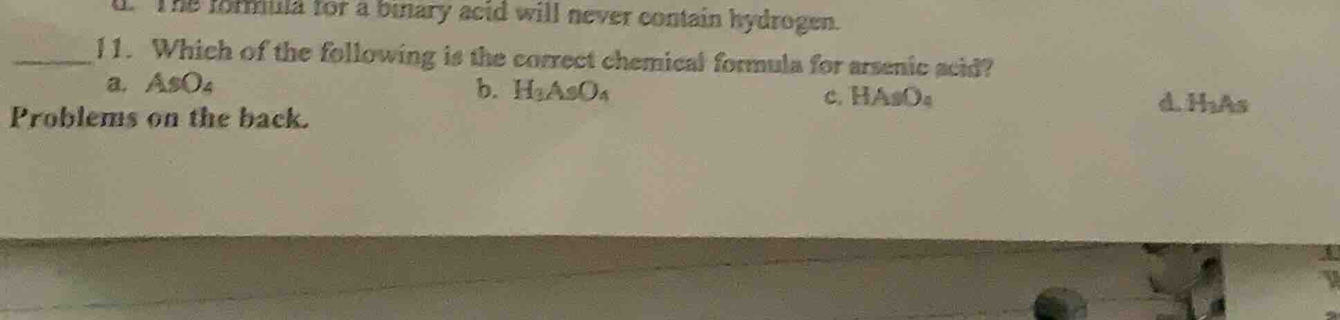 11. which of the following is the correct chemical formula for arsenic …
