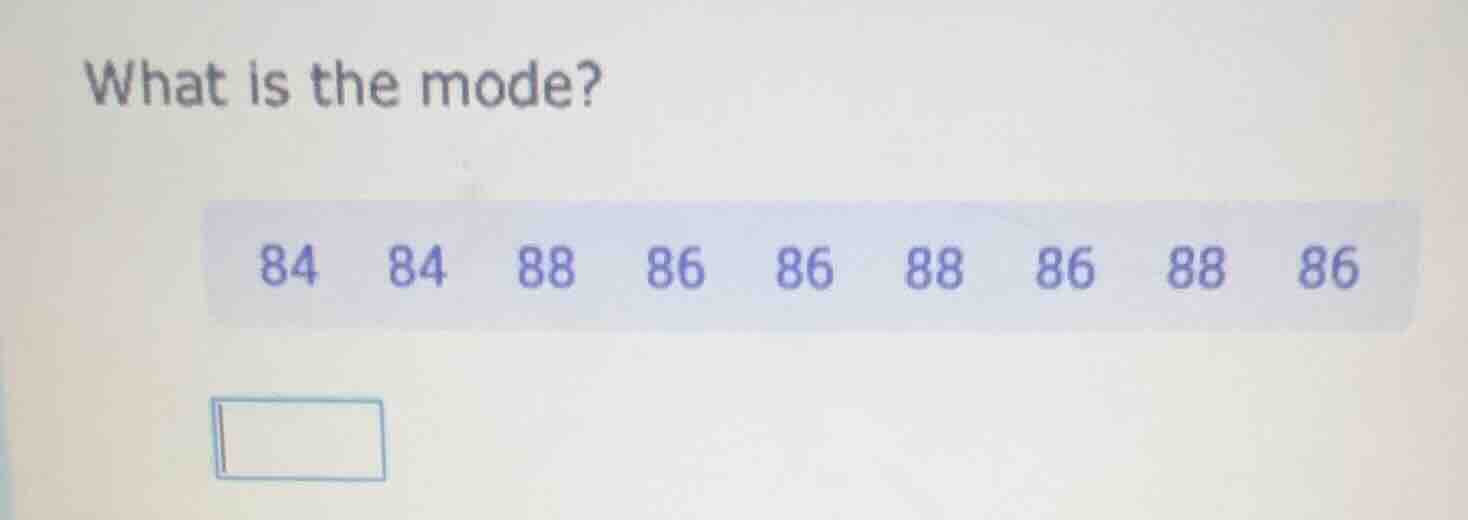 what is the mode? 84 84 88 86 86 88 86 88 86