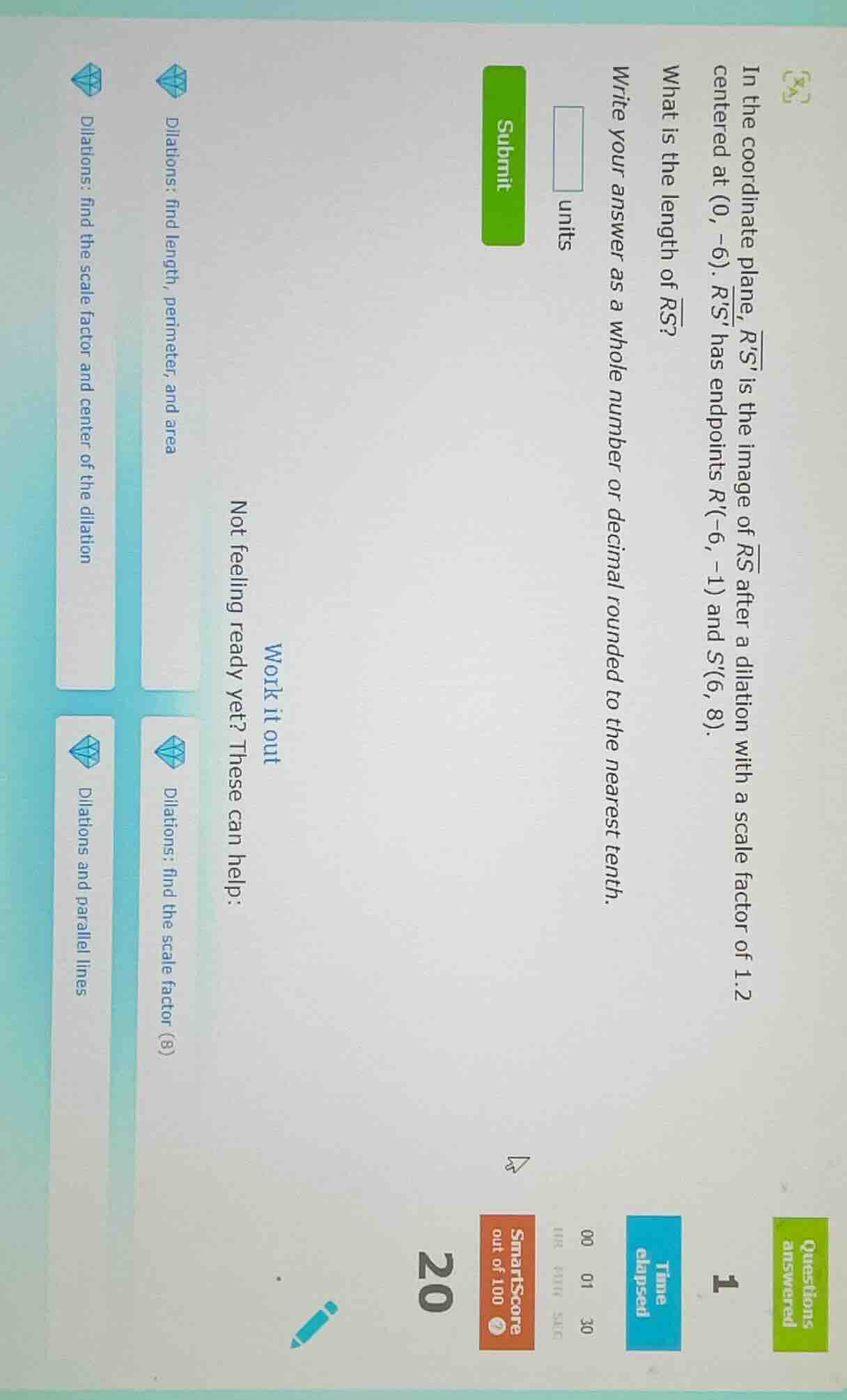 in the coordinate plane, (overline{rs}) is the image of (overline{rs}) …