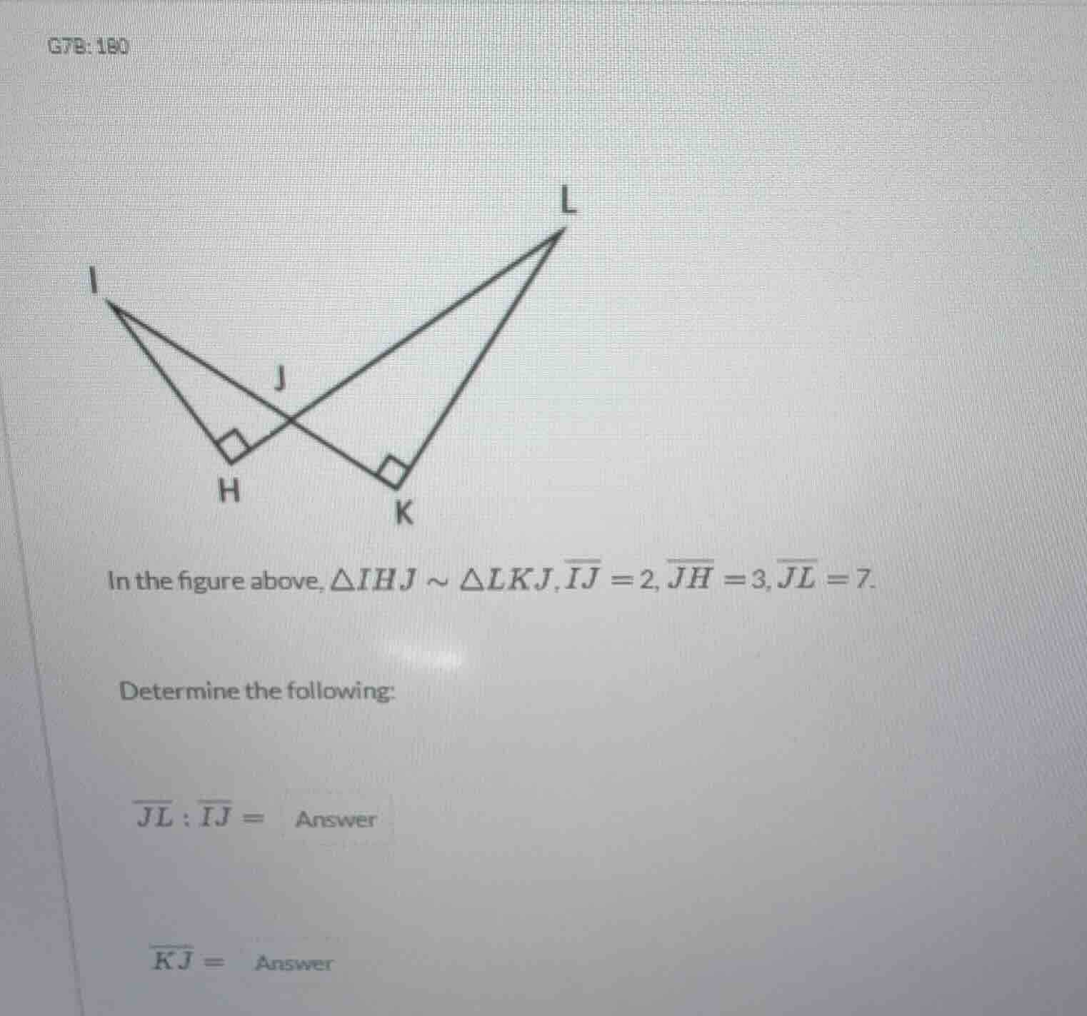 in the figure above, $\\triangle ihj \\sim \\triangle lkj$, $\\overline…