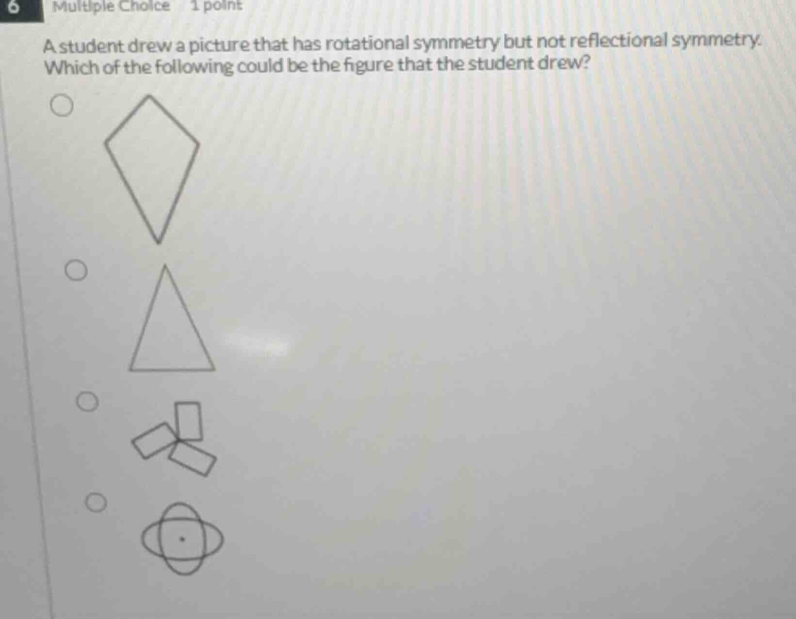 multiple choice 1 point a student drew a picture that has rotational sy…