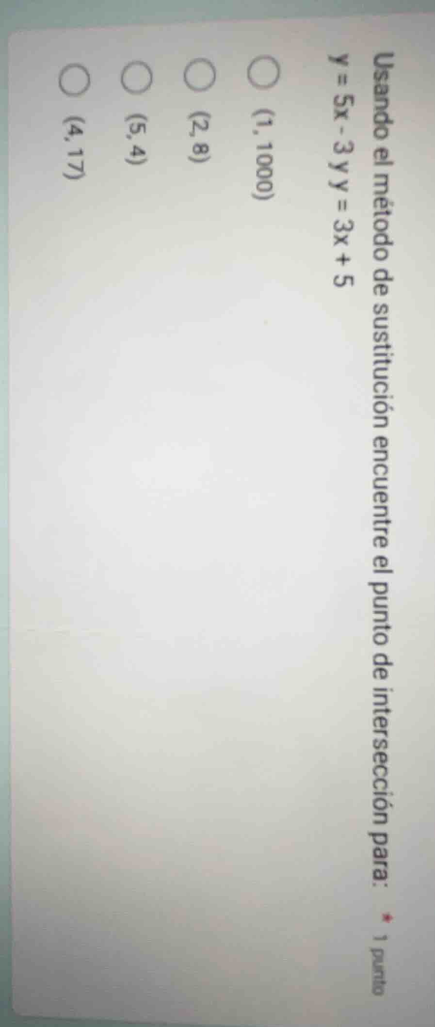 usando el método de sustitución encuentre el punto de intersección para…