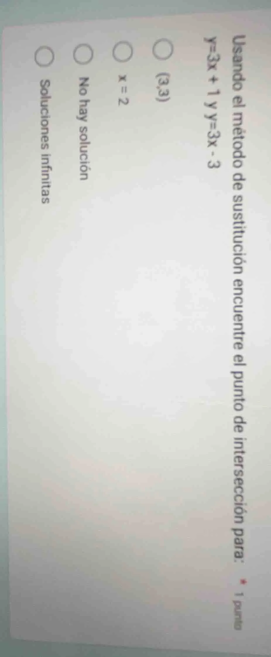 usando el método de sustitución encuentre el punto de intersección para…