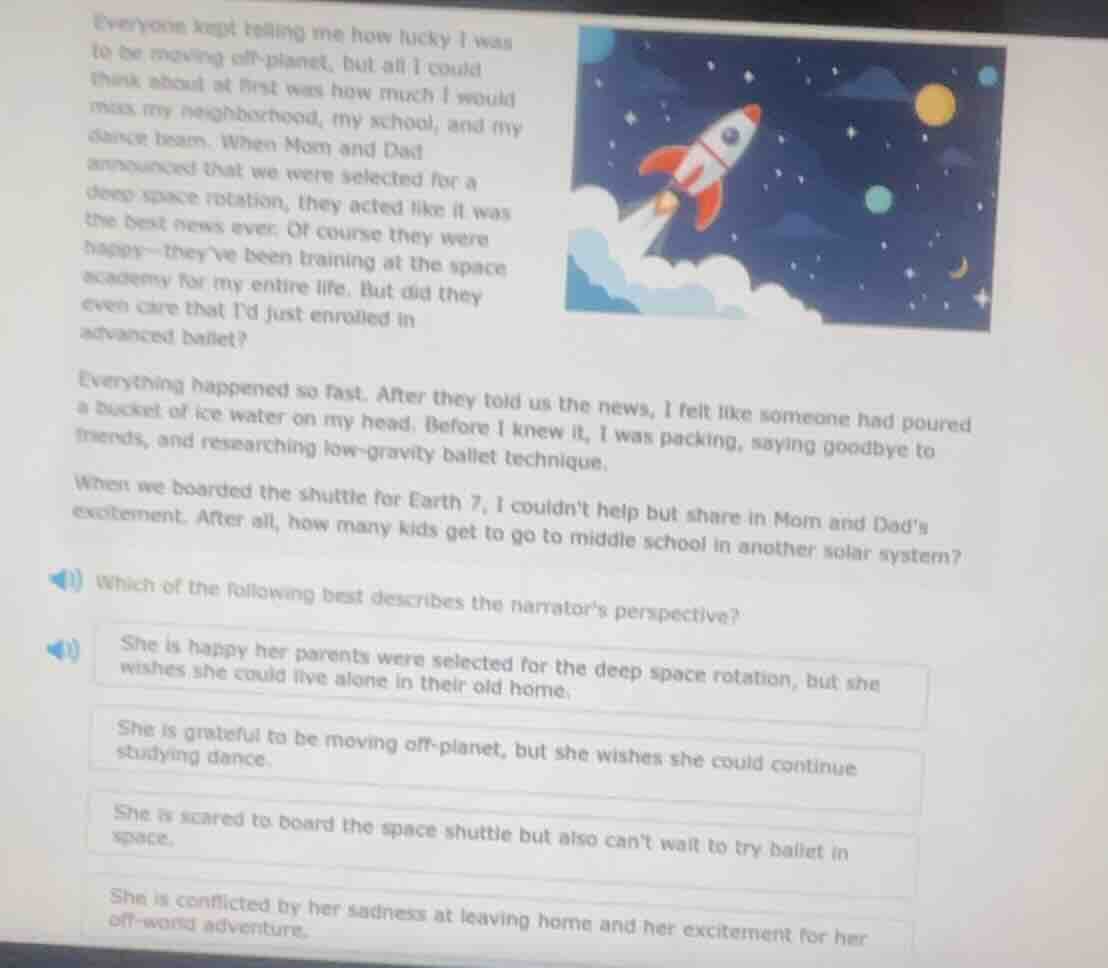 everyone kept telling me how lucky i was to be moving off - planet, but…