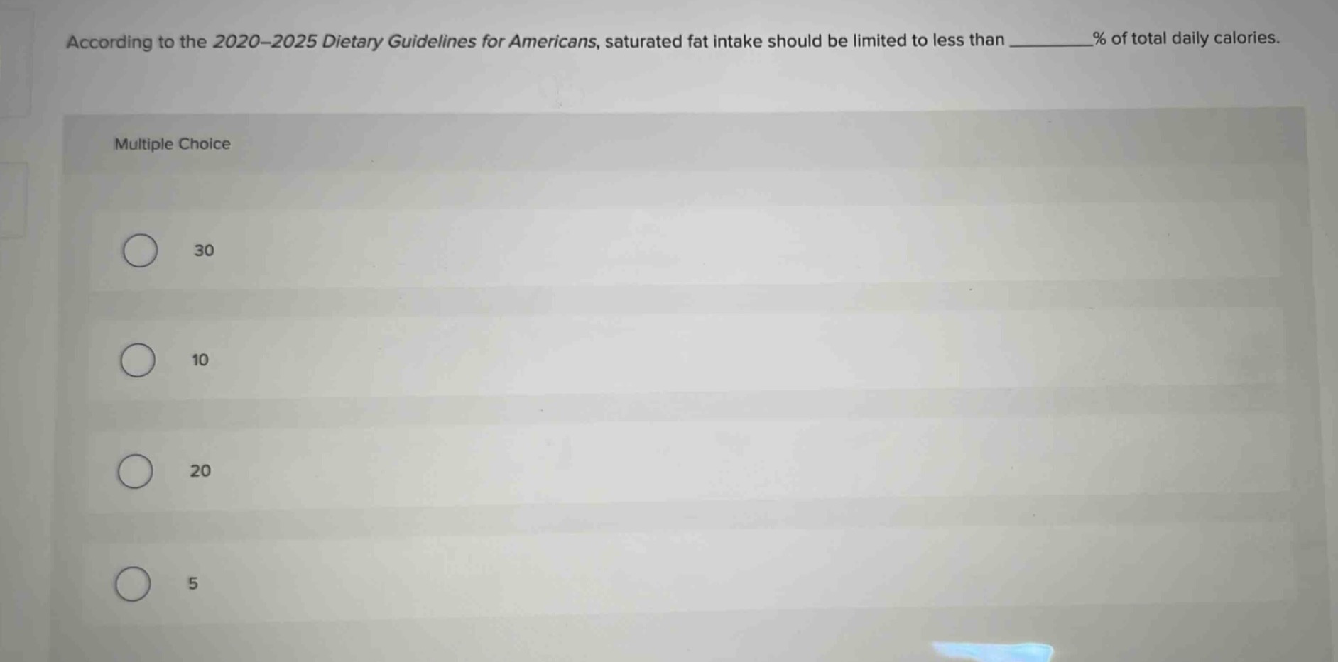 according to the 2020–2025 dietary guidelines for americans, saturated …