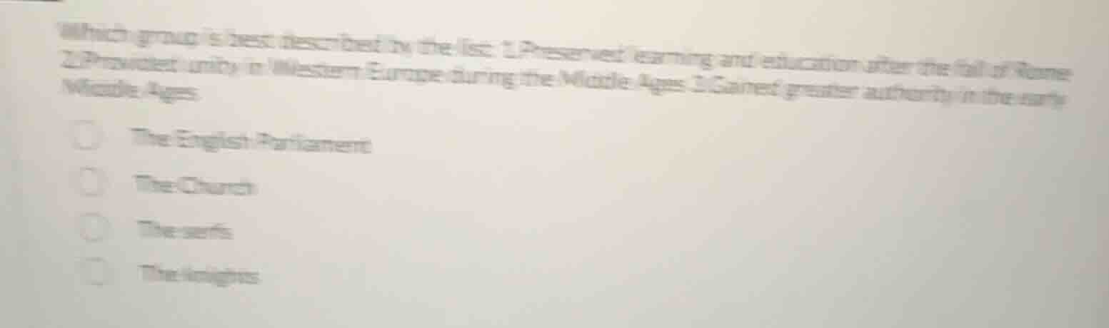 which group is best described by the list: 1.preserved learning and edu…