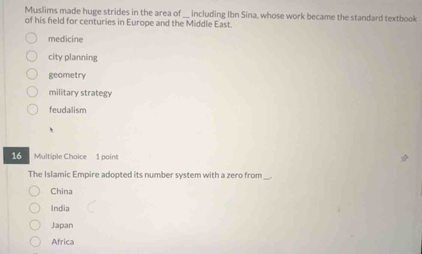 muslims made huge strides in the area of __ including ibn sina, whose w…