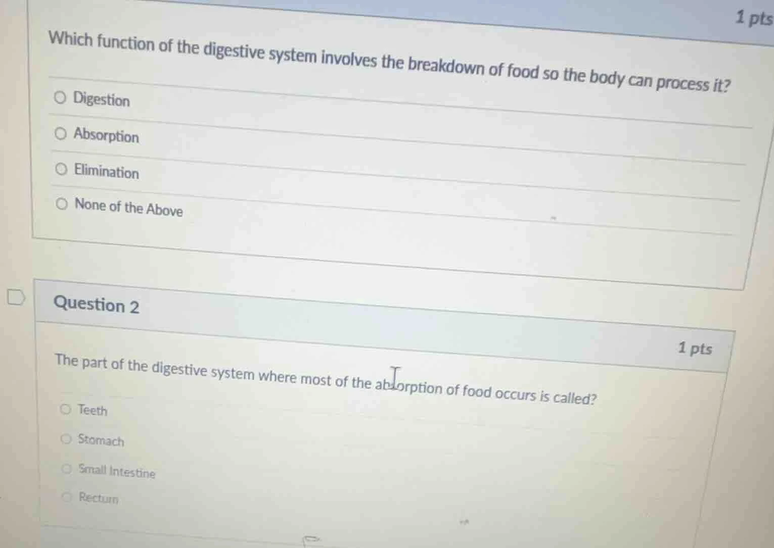 which function of the digestive system involves the breakdown of food s…
