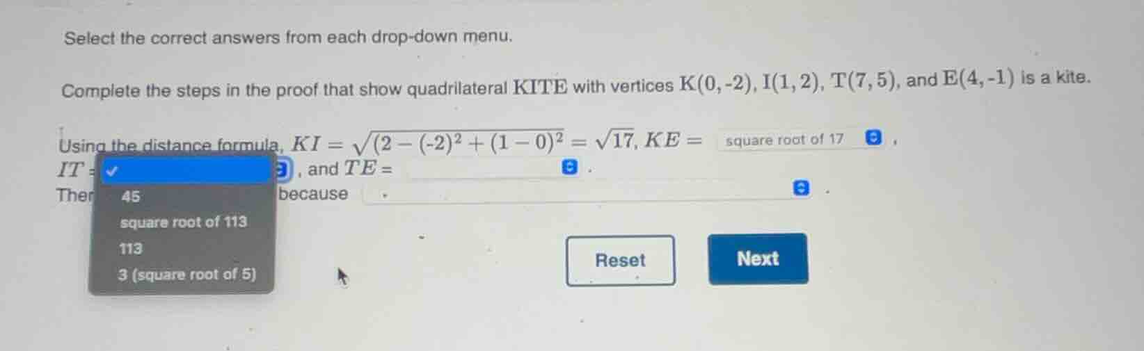select the correct answers from each drop-down menu. complete the steps…