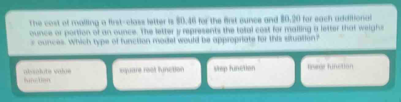 the cost of mailing a first - class letter is $0.46 for the first ounce…