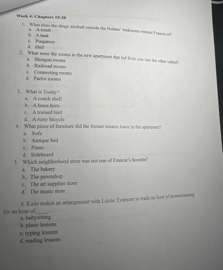 week 4: chapters 15-20 1. what does the dingy airshaft outside the nola…